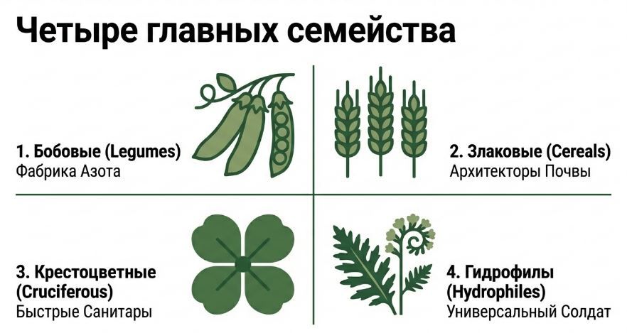 группы сидератов
